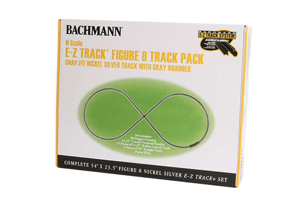 Bachmann Trains N Figure-8 Track Pack - E-Z Track(R) -- 54 x 23-1/2" 137.2 x 59.7cm Set-Up Area - BAC44878