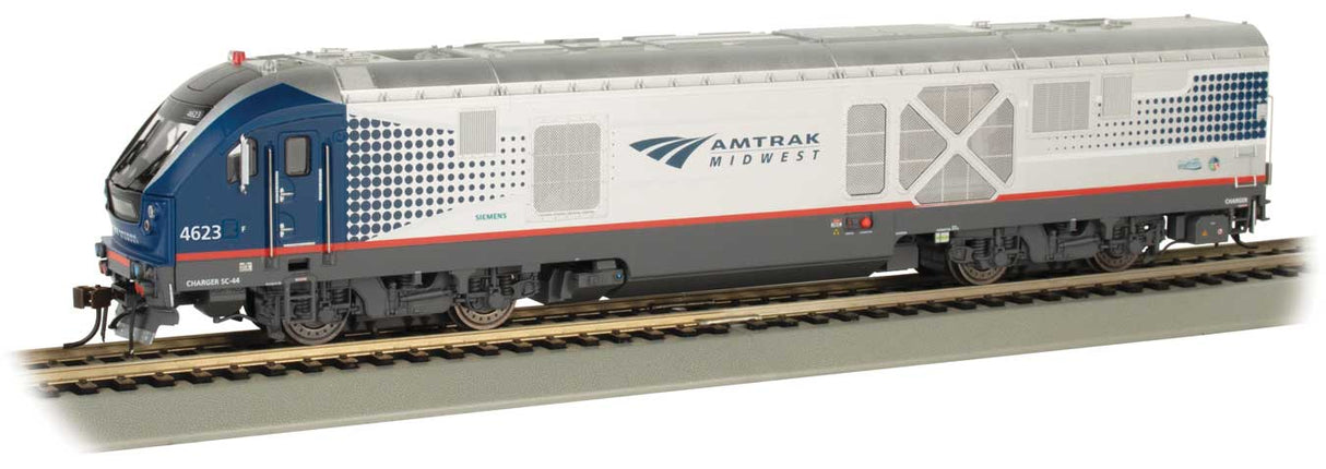 Bachmann N Scale Siemens SC-44 Charger - Sound and DCC -- Amtrak Midwest 4623 (silver, blue, red) - BAC67951