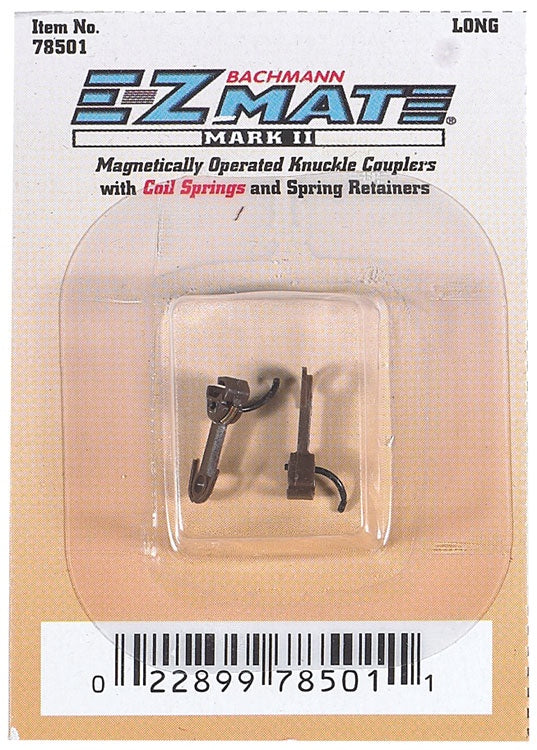 Bachmann Trains N E-Z Mate Mark II Magnetic Knuckle Couplers -- Long Shank 1 Pair - BAC78501