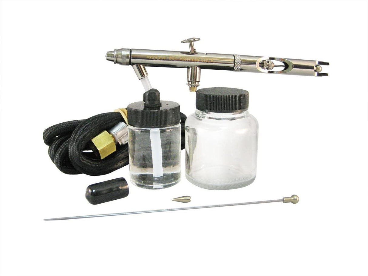 Badger Airbrush Model 155 Anthem with jars, color cup, extra tip/needle, braided hose, in elegant storage case - BAD1559