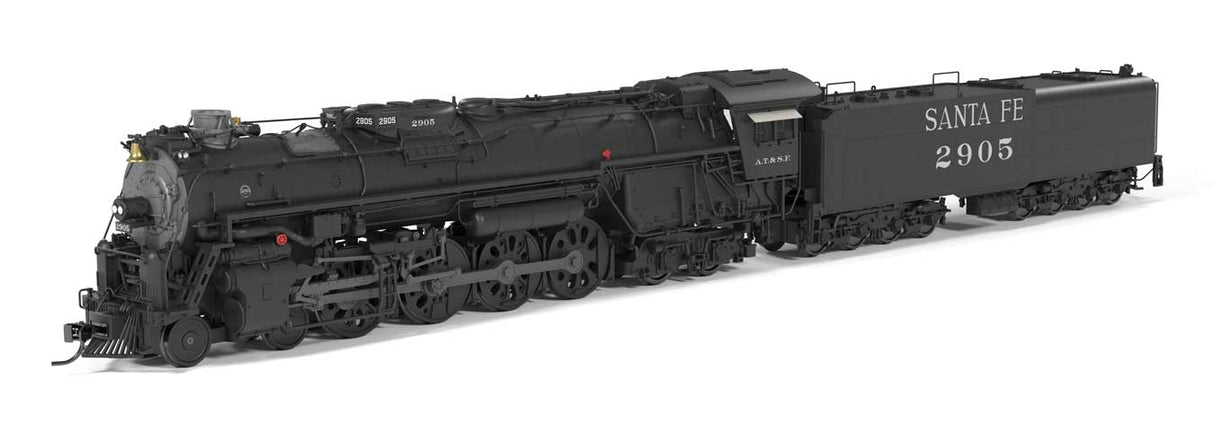 Broadway Limited 10110 HO Class 2900 4-8-4 - Sound, Smoke & DCC - Brass-Hybrid Paragon4(TM) -- Santa Fe #2905 (Post-1950 Appearance, black graphite)