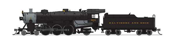 Broadway Limited 10405 N USRA 4-6-2 Light Pacific - Sound and DCC - Paragon4(TM) -- Baltimore & Ohio #5223 (black, graphite)