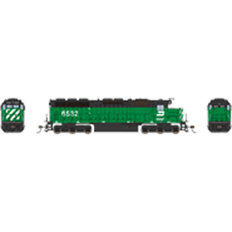 Broadway Limited EMD SD45 Low-Nose w/Sound & DCC - Paragon4(TM) -- Burlington Northern #6532 (Cascade Green, black, white) - BLI4284