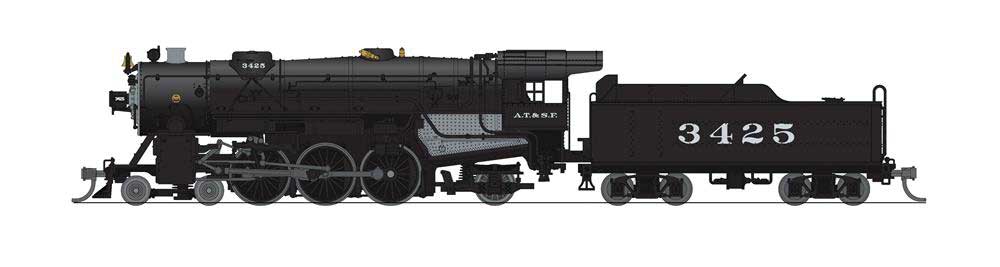 Broadway Limited N, 4-6-2, Heavy Pacific, In Serv. Prgn4, ATSF 3425 - BLI6921