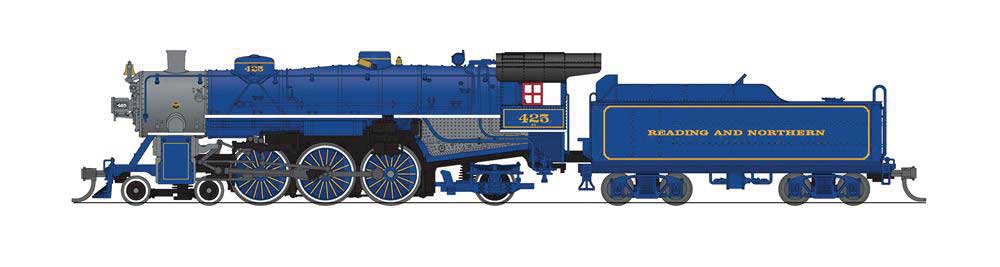Broadway Limited USRA 4-6-2 Light Pacific - Sound and DCC - Paragon4(TM) -- Reading, Blue Mountain & Northern #425 (blue, graphite) - BLI6949