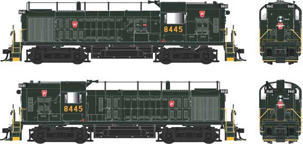 Bowser HO Alco RS3 Hammerhead High Hood - ESU LokSound and DCC -- Pennsylvania Railroad #8445 (With Trainphone Antenna, Brunswick Green)