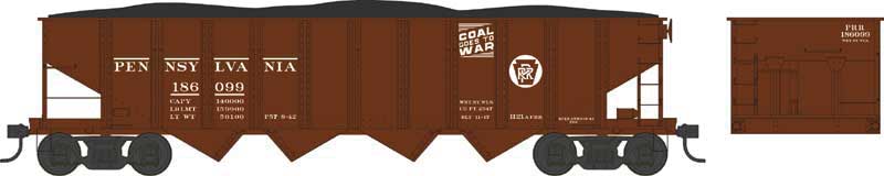 Bowser N Scale H21 Hopper PRR H21a Coal Goes War #186122 - BOW38114
