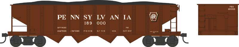Bowser N Scale H21 Hopper PRR H21a Shadow Keystone 189224 - BOW38122