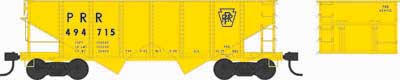 Bowser PRR Class GLa 2-Bay Open Hopper - Ready to Run -- Pennsylvania Railroad 494723 (MOW yellow, Plain Keystone) - BOW38180
