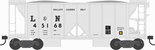 Bowser HO 70-Ton 2-Bay Ballast Car, L&N #45190 - BOW43111