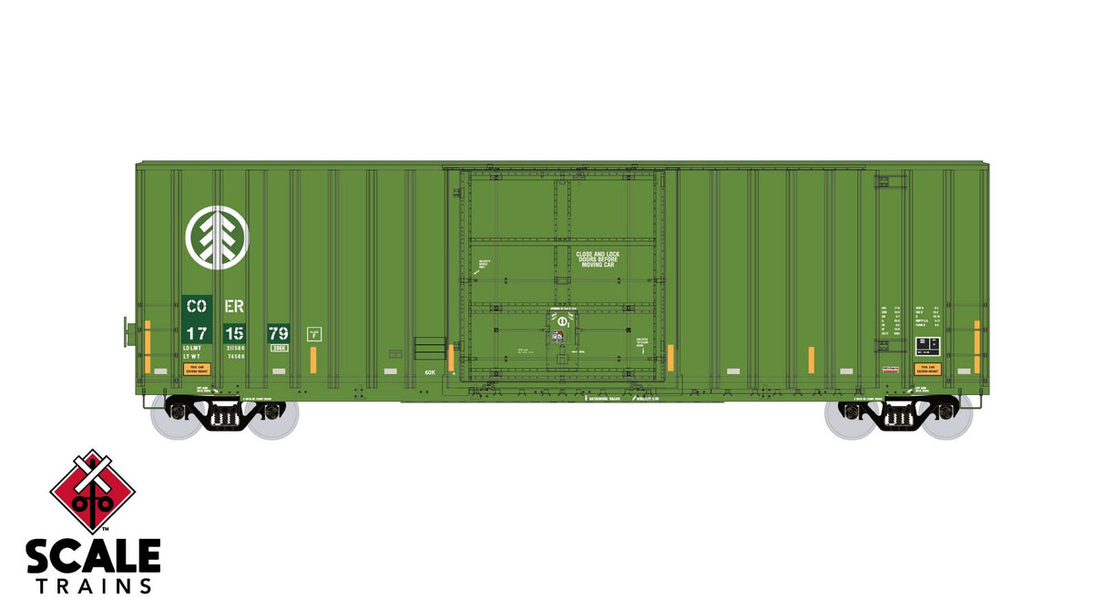 ExactRail Evolution HO Scale Gunderson 6269 High-Cube Boxcar, Crab Orchard & Egyptian(COER) #171584