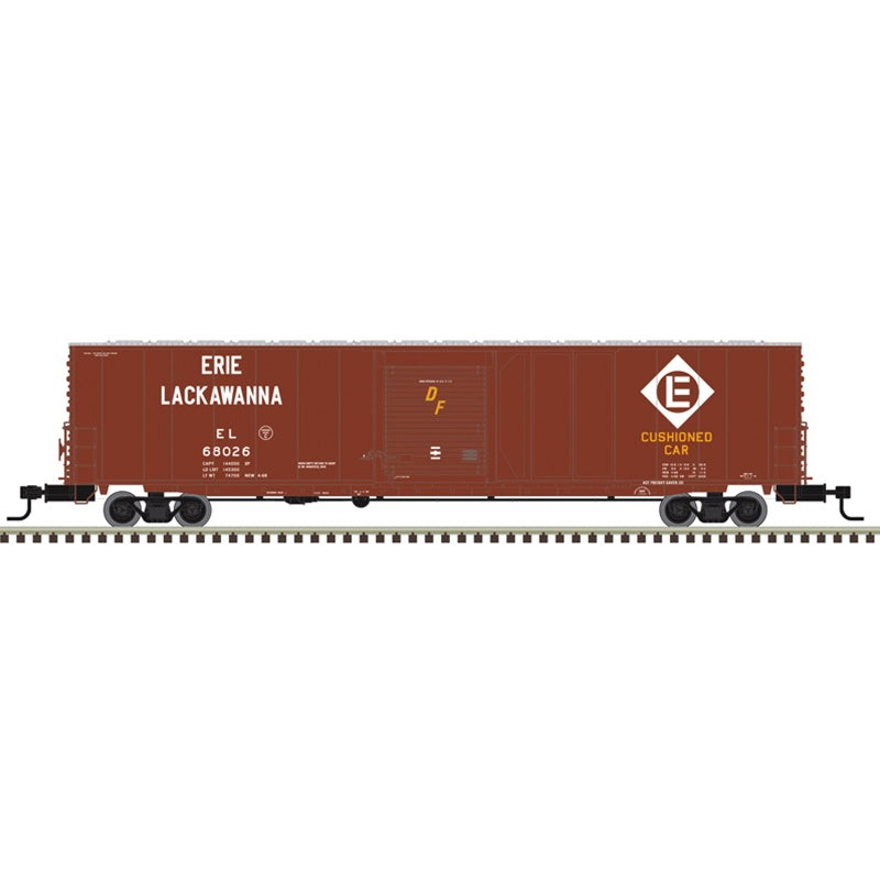 Atlas HO ACF 60' Single-Door Auto Parts Boxcar - Ready to Run - Master(R) -- Erie Lackawanna (EL) #68002 (Boxcar Red, white, yellow)