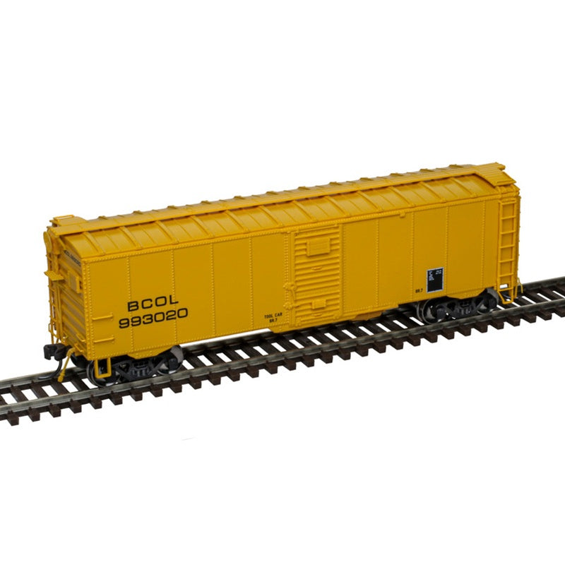 Atlas HO 40' Minibox Boxcar - Ready to Run - Master(R) -- British Columbia BCOL #993020 (MOW yellow)