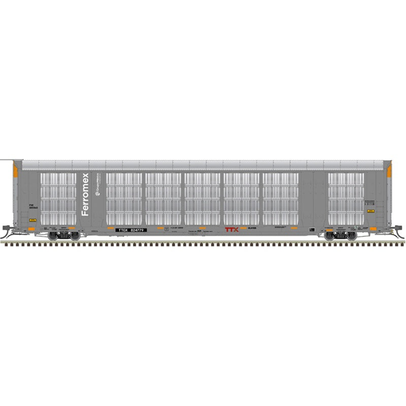 Atlas HO Gunderson Multi-Max Enclosed Auto Rack - Ready to Run - Master(R) -- Ferromex (FXE) #824821 (silver, gray, white, red)