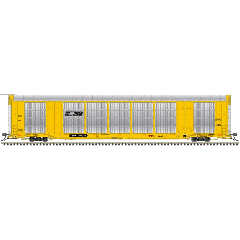 Atlas HO Gunderson Multi-Max Enclosed Auto Rack - Ready to Run - Master(R) -- Norfolk Southern (NS) #997236 (silver, yellow, black)