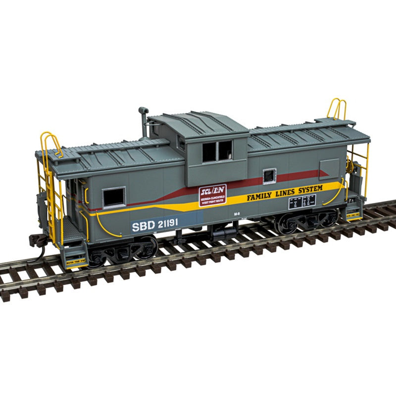 Atlas HO Extended-Vision Caboose - Ready to Run - Master(R) -- Family Lines (SBD) #21178 (gray, yellow, red)