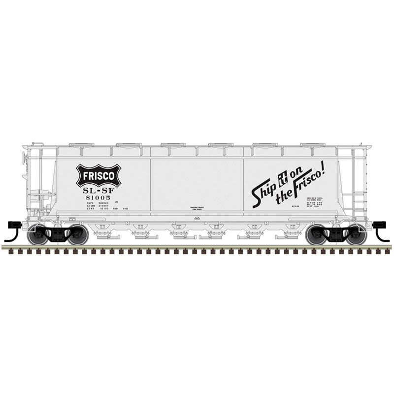 Atlas HO ACF 6-Bay Cylindrical Hopper - Ready to Run - Maaster(R) -- St. Louis-San Francisco #81010 (silver, black, Ship it on Frisco Slogan)