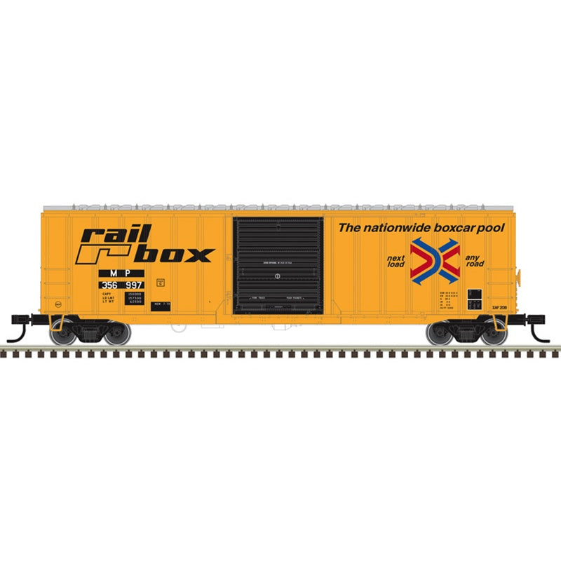 Atlas HO ACF(R) 50'6" Boxcar - Ready to Run -- Missouri Pacific #356743 (Ex-Railbox Patch, yellow, black)
