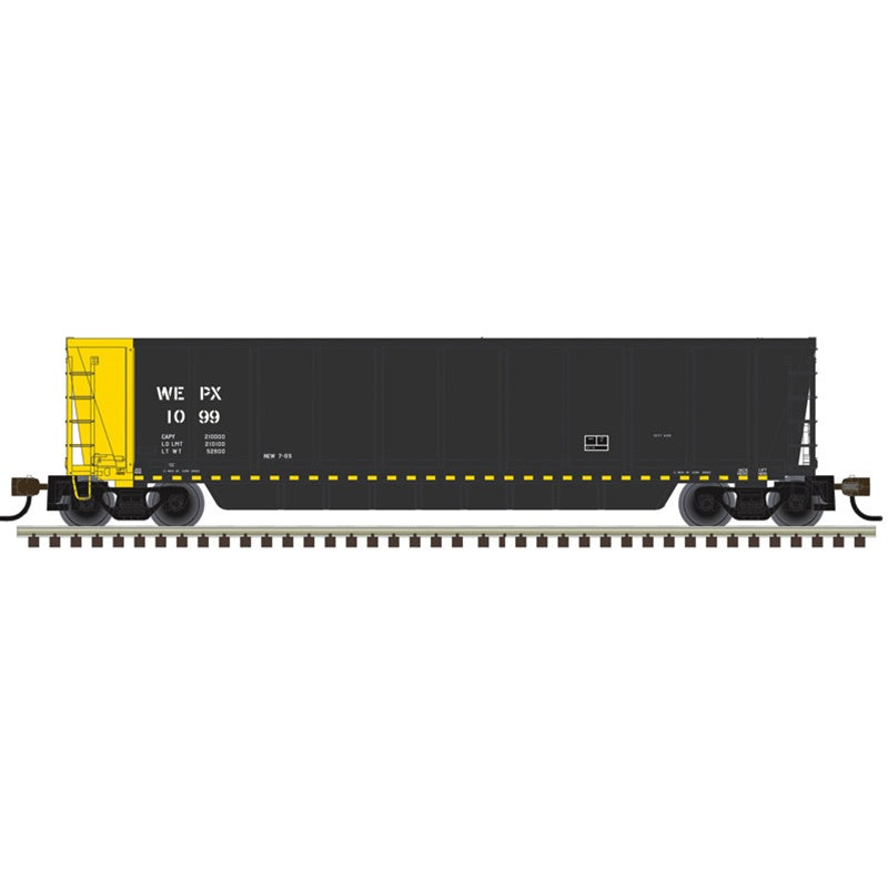 Atlas HO Coalveyor Bathtub Gondola - Ready to Run - Master(R) -- Wisconsin Public Service Corp. WEPX #1244 (black, yellow conspicuity marks)