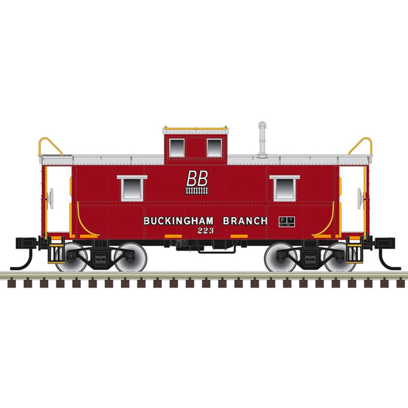 Atlas HO C&O - Style Steel Center-Cupola Caboose - Ready to Run -- Buckingham Branch #223 (red, silver, yellow)