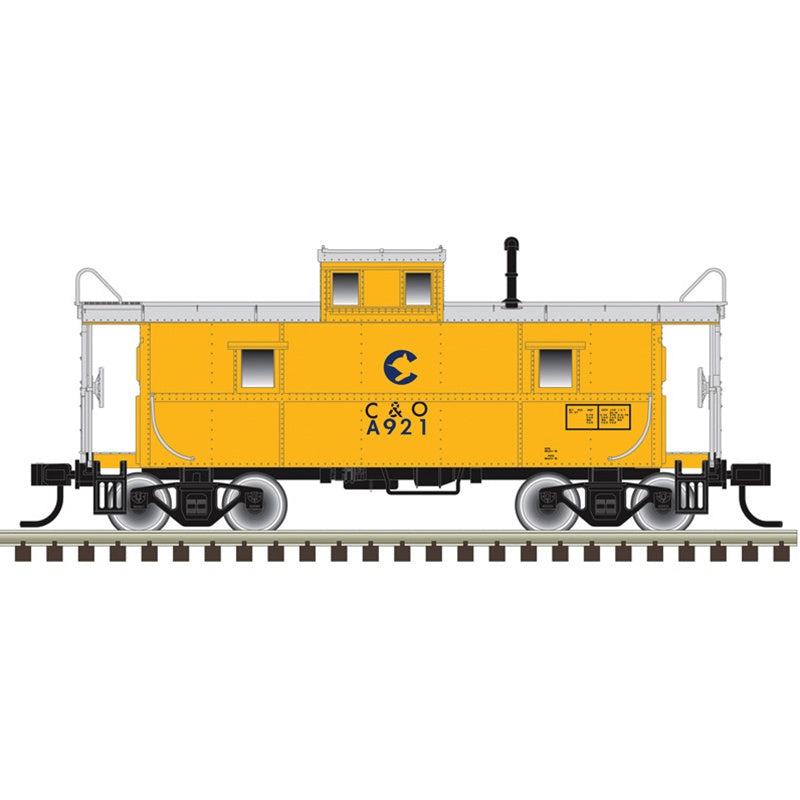 Atlas HO C&O - Style Steel Center-Cupola Caboose - Ready to Run -- Chessie System C&O #921 (Patched, yellow, silver, blue)