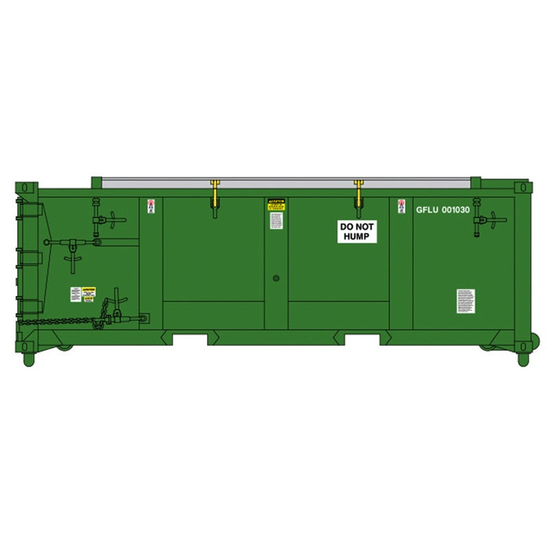 Atlas Master® HO Waste Containers (Sets of 6) - Greenfield Logistics - GFLU #001015, 001019, 001038, 001048, 001082, 001097