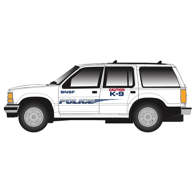 Atlas HO 1993 Ford(R) Explorer - Assembled -- BNSF Railway Police (white, blue, red)