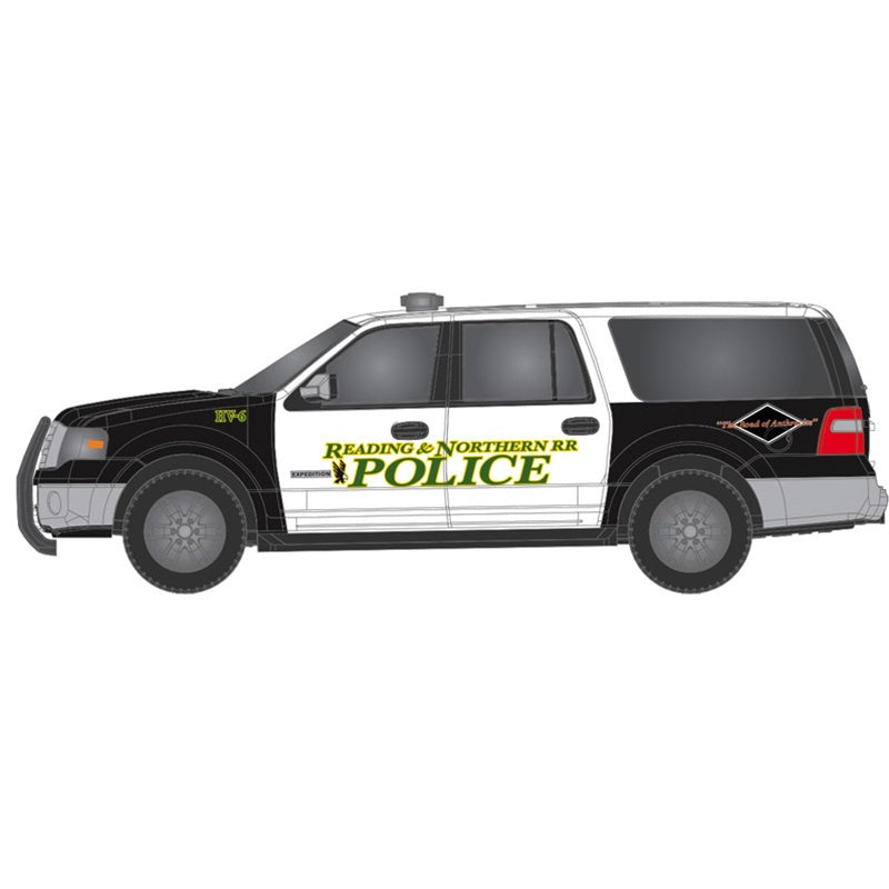 Atlas HO 2007 Ford Expedition - Assembled -- Reading and Northern (black, white, green)