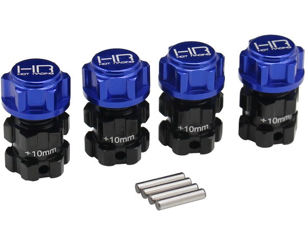 Hot Racing Aluminum +10mm Splined 17mm Hubs, Hex, for Traxxas E-Revo 2.0 - HRAERVT10W