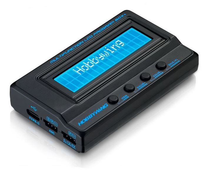 Hobbywing Multifunction LCD Professional Program Box (G2) ESC Programmer, LiPO Battery Voltmeter, USB Adapter - HWI30502001