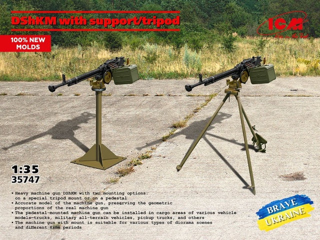 DShKM Machine Gun with Support/Tripod 1/35 ICM Models