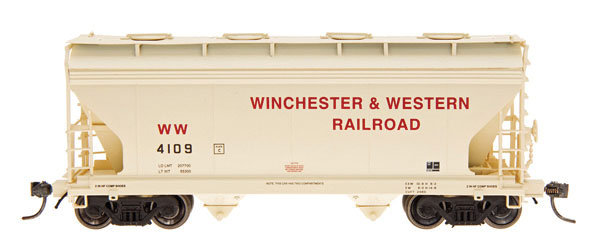 Intermounain Railway ACF 2-Bay Center-Flow Covered Hopper - Ready to Run -- Winchester & Western (cream, red, black) - IMR46514