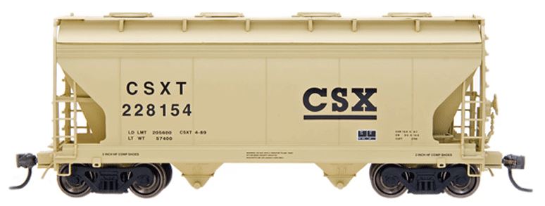 Intermounain Railway ACF 2-Bay Center-Flow Covered Hopper - Ready to Run -- CSX (beige, black) - IMR46530