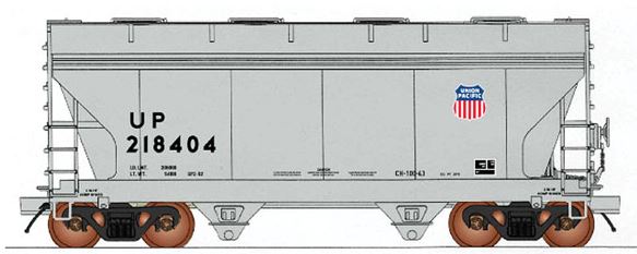 Intermounain Railway ACF 2-Bay Center-Flow Covered Hopper - Ready to Run -- Union Pacific (gray, Shield Logo) - IMR46539