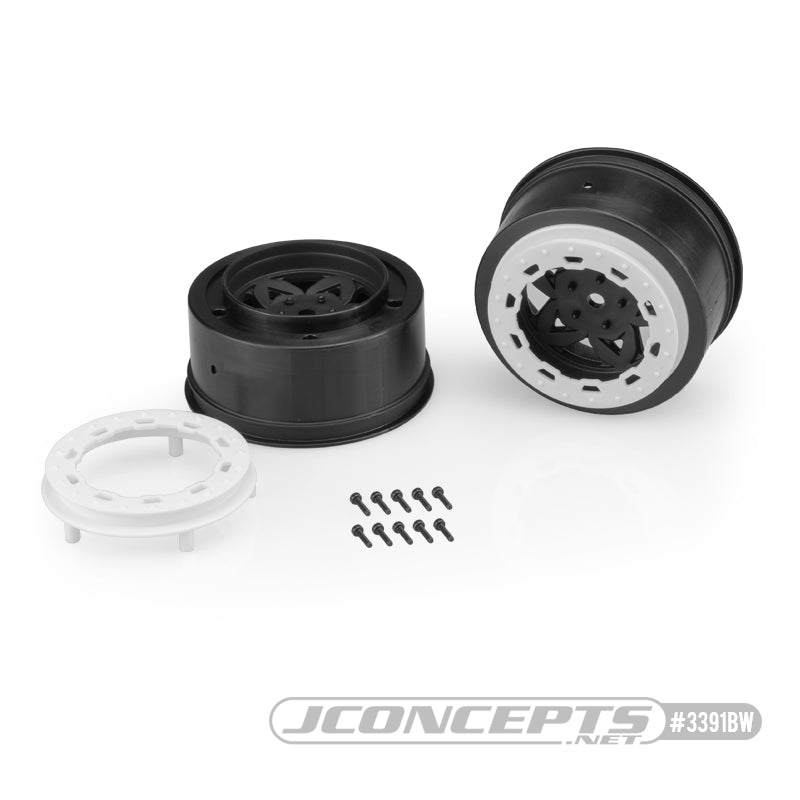 JConcepts Tremor SLH Rr/SLH 4x4 F/R wheel-BLK/WHT BDLCK (2) - JCO3391BW