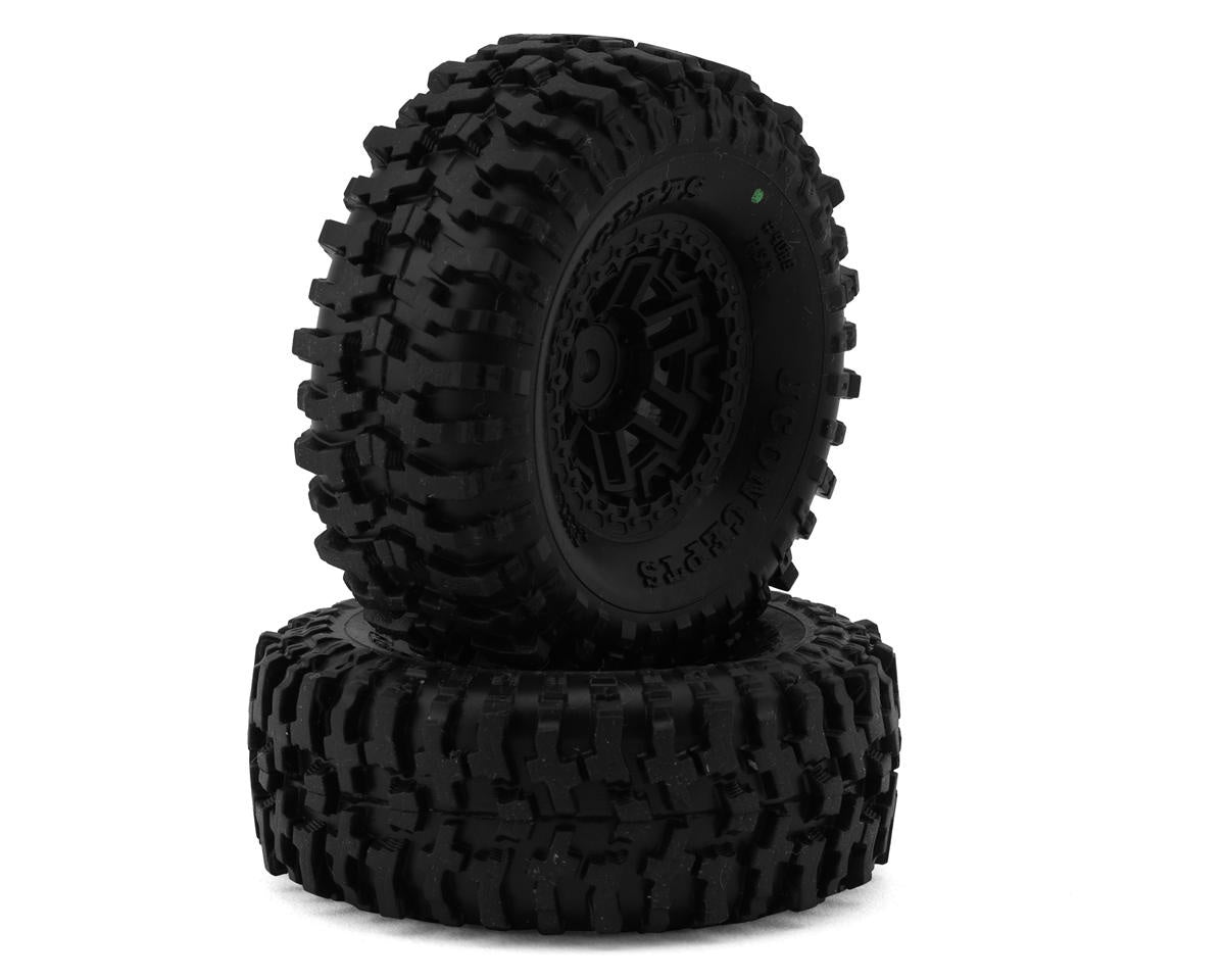 JConcepts Tusk 1.0" Pre-Mounted Tires w/Shuttle Wheels (2) (2.25) (Green)