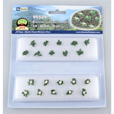 JTT Miniature Tree Broccoli & Cauliflower -- 3/8" 1cm Tall pkg(20) - JTT95529