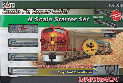Kato Santa Fe Super Chief Starter Set -- Santa Fe (silver) - KAT1060018