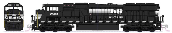 Kato KAT1767606DCC N EMD SD70M Flat Radiator Norfolk Southern 2588 - KAT1767606DCC
