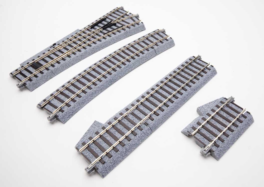 Kato #4 Manual Turnout - Unitrack -- Right Hand - 21-5/8" 550mm 19 Degree Diverging Route