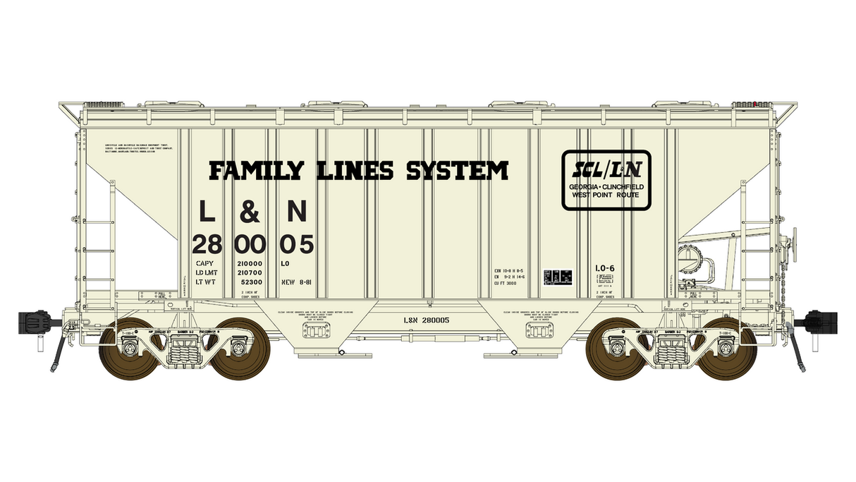 Class One Model Works PS 3000CD Two-Bay Hopper Car - Louisville & Nashville L&N 280010
