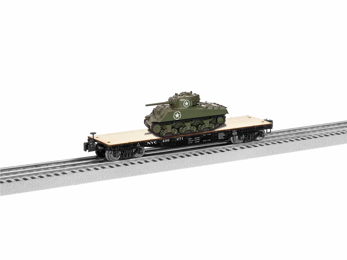 Lionel O 40' Flatcar w/Sherman Tank, NYC # 496271 - LNL1926712