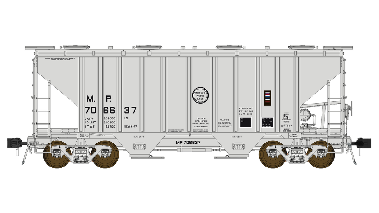 Class One Model Works PS 3000CD Two-Bay Hopper Car - Missouri Pacific MP 706642