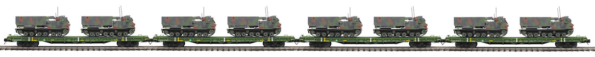 MTH - Mikes Train House O 60' 4-Flat Car w/ M270 Rocket Launcher Vehicles - MTH2092279
