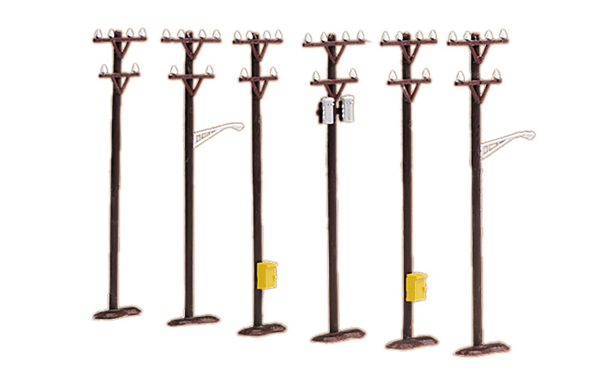 MTH - Mikes Train House O Telephone Pole Set (6) - MTH301088