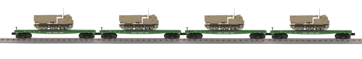 MTH - Mikes Train House MTH3070120 O 4-Flat Car w/ M270 Rocket Launcher Vehicle Set - MTH3070120