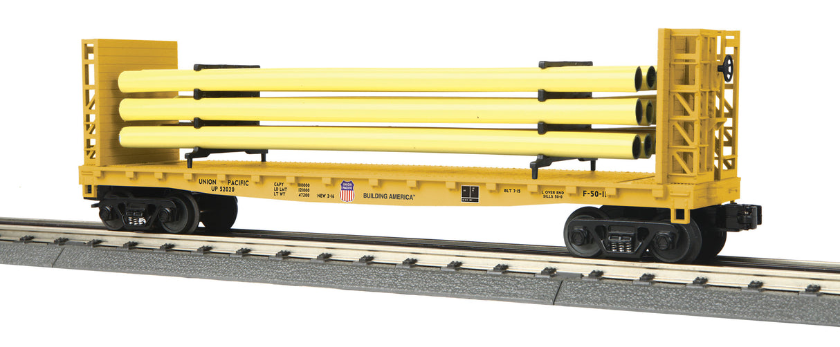 MTH - Mikes Train House UP FLAT CAR W/BULKHEADS PIPELOAD - MTH3076803