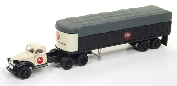 Classic Metal Works HO 1941-46 Chevy Tractor/Trailer, US Steel - MWI31168