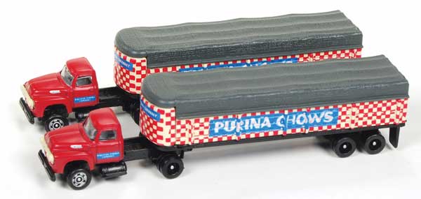 Classic Metal Works N 1954 Ford Tractor/Covered Trailr, PurinaChows(2) - MWI51171