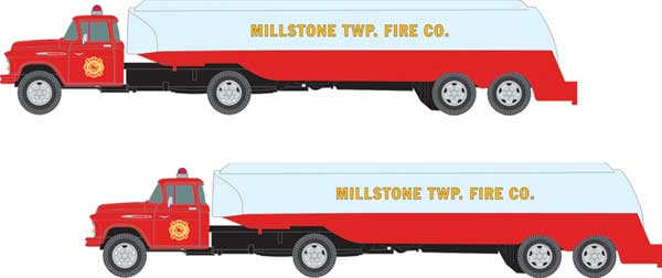 Classic Metal Works N 1954 Ford w/Tankr Trlr Millstone Twnshp Fire Dpt - MWI51197